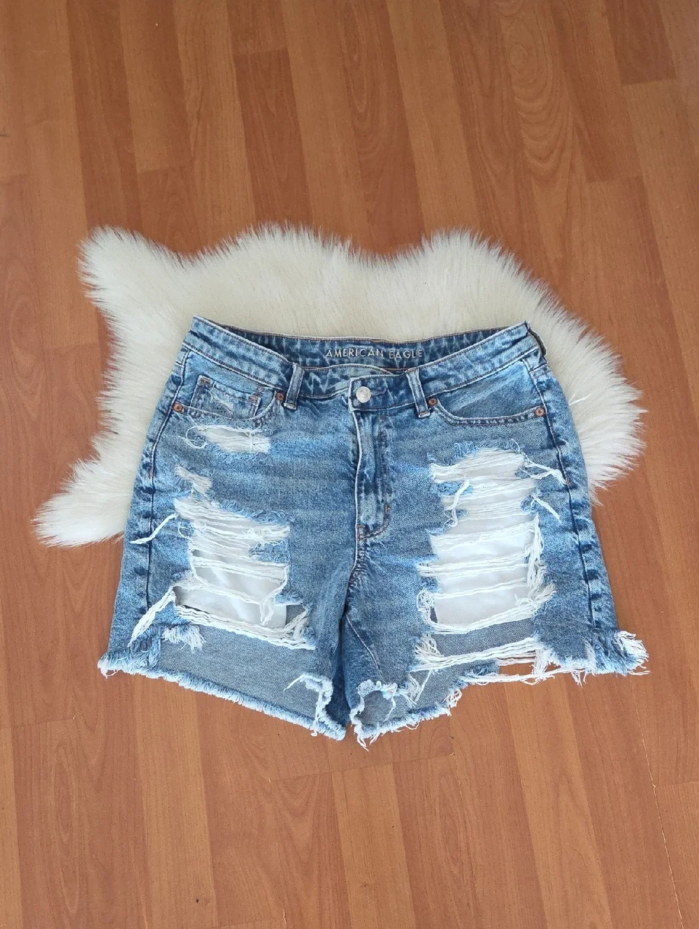 American Eagle Outfitters Highest Rise Baggy Short Denim Jean Shorts Sz 10